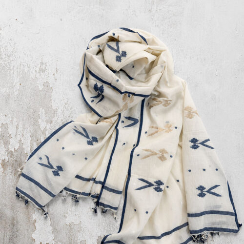 Cotton Khadi Jamdani Stole 7