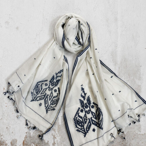 Cotton Khadi Jamdani Stole 8