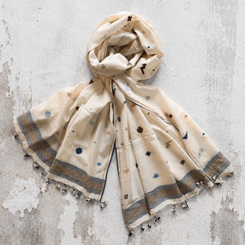 Cotton-Khadi-Jamdani-Stole-4-01
